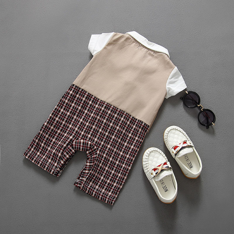 baby boy romper summer necktie infant 3D