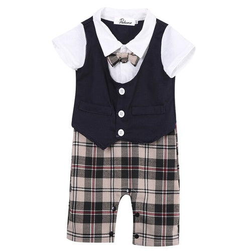 baby boy romper summer necktie infant 3D