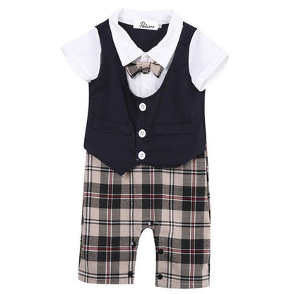 baby boy romper summer necktie infant 3D