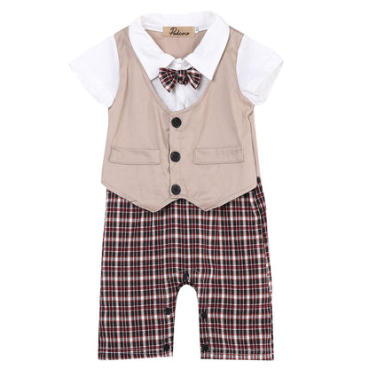baby boy romper summer necktie infant 3D
