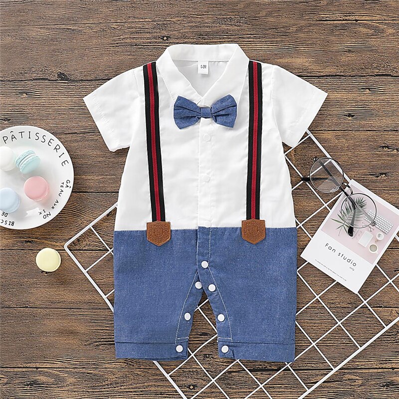 Baby Boy Formal Rompers Gentlemen's Clothes Short