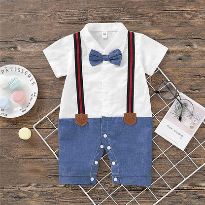 Baby Boy Formal Rompers Gentlemen's Clothes Short
